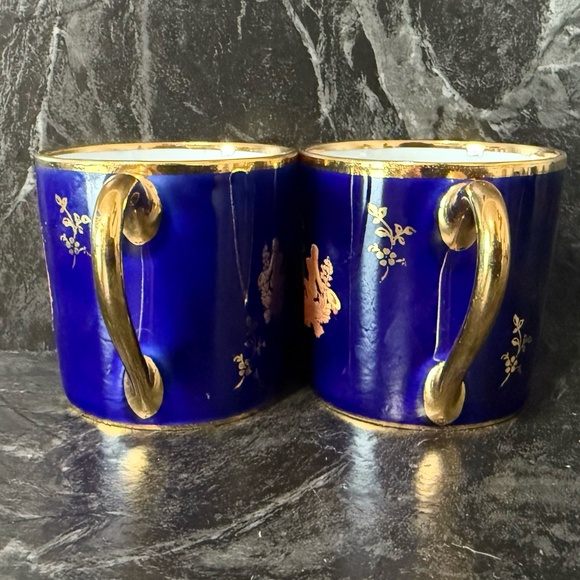 LIMOGES Porcelain Teacups and Saucers (Set of 2) - Picture 2 of 16